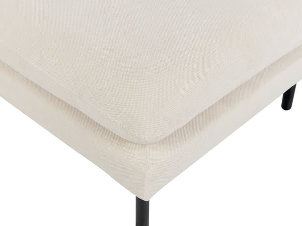 Fotpall Ljusbeige Tyg med Kuddtopp Fyrkantig Fotpall Metallben Glamourstil