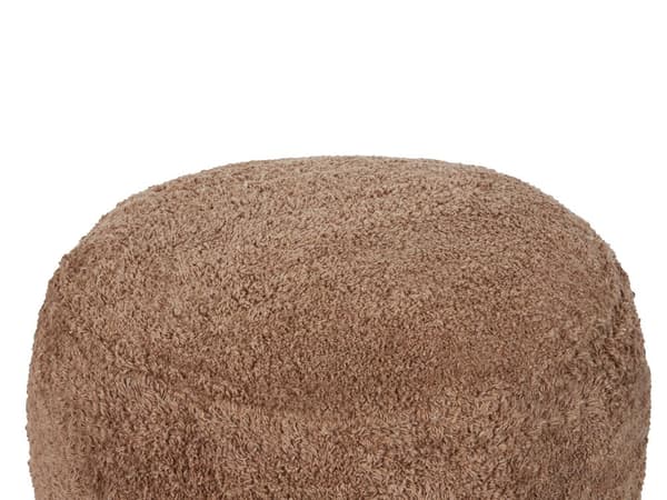 Puff Brun Bomull 50 x 35 cm Lurvig Dekorativ Sits Handgjord Boho Modern Stil Vardagsrum Sovrum