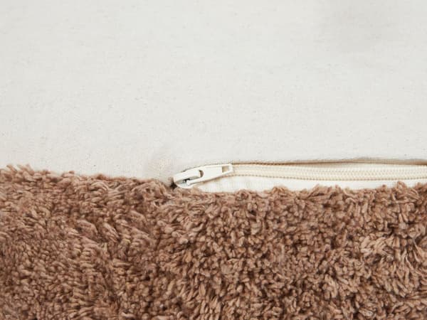 Puff Brun Bomull 50 x 35 cm Lurvig Dekorativ Sits Handgjord Boho Modern Stil Vardagsrum Sovrum