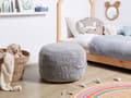 Miniatyrbilde 2 av 7: Puff Grå Bomull 50 x 35 cm Shaggy Dekorativ Sete Håndlaget Boho Moderne Stil Stue Soverom