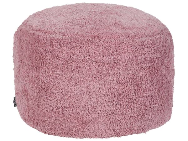 Puff Rosa Bomull 50 x 35 cm Shaggy Dekorativ Sete Håndlaget Boho Moderne Stil Stue Soverom