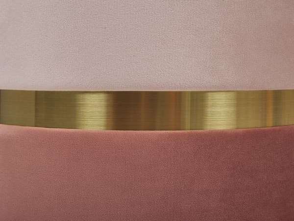 Set med 2 sittpuffar med förvaring Rosa Polyester Sammet Fotpall Retrodesign