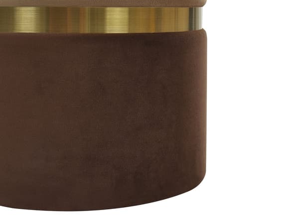 Set med 2 sittpuffar med förvaring Mörkbrun Polyester Sammet Fotpall Retrodesign