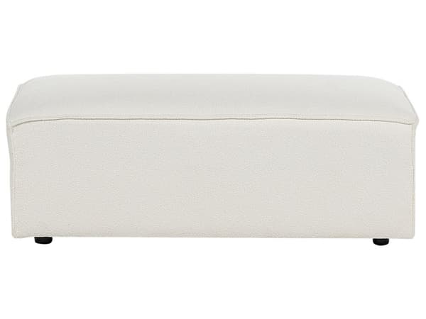 Fotpall Vit Bouclé Klädsel Fotstöd Sittpuff Puff Minimalistisk Stil