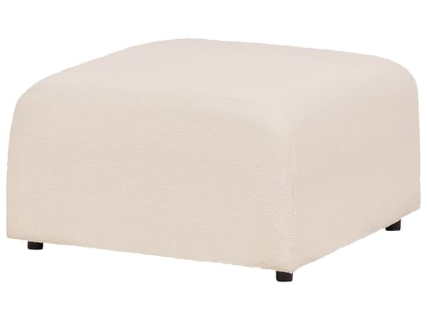 Ottoman Beige Boucle Polstring Fotstøtte Fotskammel Puff Minimalistisk Stil