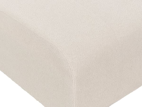 Ottoman Beige Boucle Polstring Fotstøtte Fotskammel Puff Minimalistisk Stil