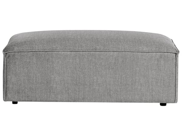 Ottoman Fodskammel Grå Polyester 88 x 88 cm Skammel med Stof Moderne Puf med Ben Stueindretning