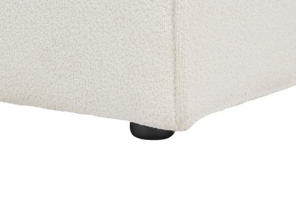 Ottoman Fodskammel Hvid Boucle 88 x 88 cm Skammel med Stof Moderne Puf med Ben Stueindretning