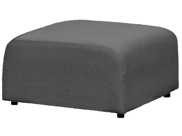Ottoman Fodskammel Mørkegrå Boucle 74 x 75 cm Skammel med Stof Moderne Puf med Ben Stueindretning