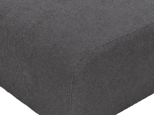 Ottoman Fodskammel Mørkegrå Boucle 74 x 75 cm Skammel med Stof Moderne Puf med Ben Stueindretning
