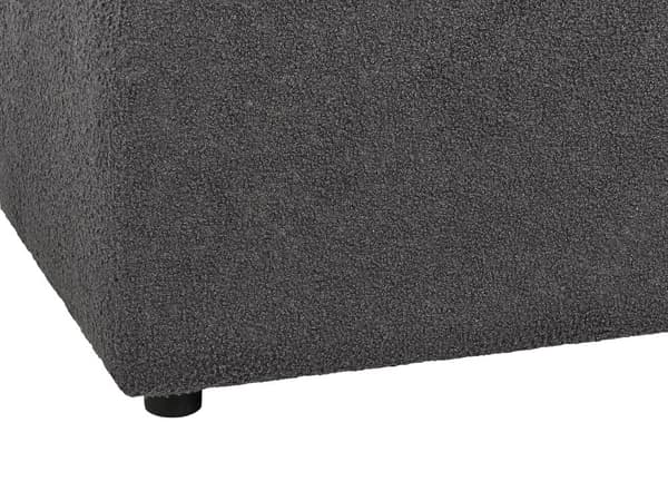Ottoman Fodskammel Mørkegrå Boucle 74 x 75 cm Skammel med Stof Moderne Puf med Ben Stueindretning