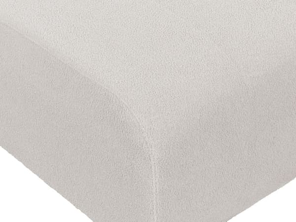 Ottoman Fodskammel Lysegrå Boucle 74 x 75 cm Skammel med Stof Moderne Puf med Ben Stueindretning