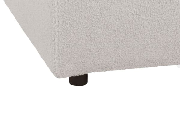 Ottoman Fodskammel Lysegrå Boucle 74 x 75 cm Skammel med Stof Moderne Puf med Ben Stueindretning