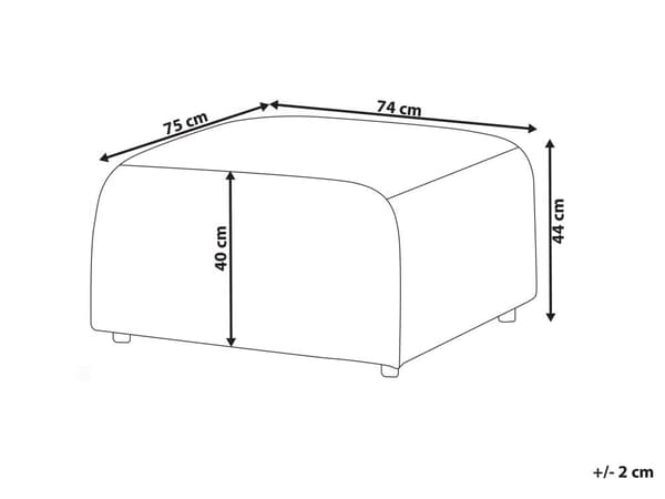 Ottoman Fodskammel Grå Fløjl 74 x 75 cm Skammel med Stof Moderne Puf med Ben Stueindretning