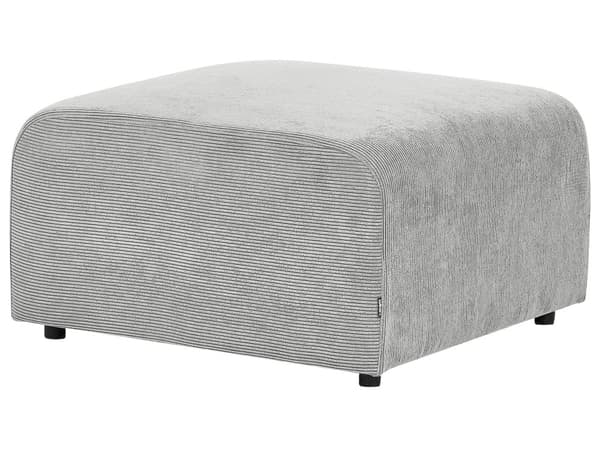 Ottoman Fodskammel Grå Fløjl 74 x 75 cm Skammel med Stof Moderne Puf med Ben Stueindretning