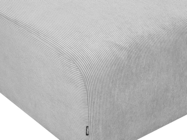 Ottoman Fodskammel Grå Fløjl 74 x 75 cm Skammel med Stof Moderne Puf med Ben Stueindretning