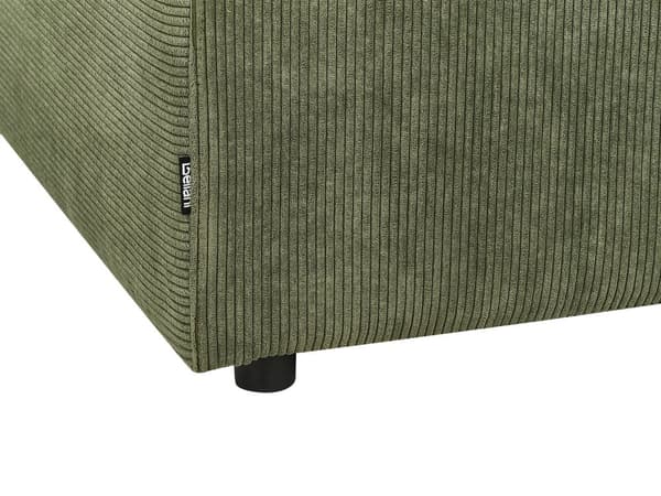 Ottoman Fodskammel Grøn Fløjl 74 x 75 cm Skammel med Stof Moderne Puf med Ben Stueindretning