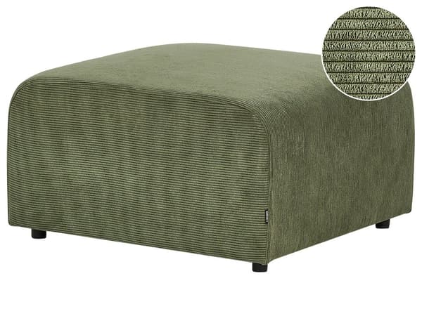 Ottoman Fodskammel Grøn Fløjl 74 x 75 cm Skammel med Stof Moderne Puf med Ben Stueindretning
