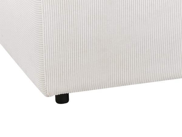 Sittpuff Fotpall Vit Manchesterklädsel Fotstöd Puff Minimalistisk stil