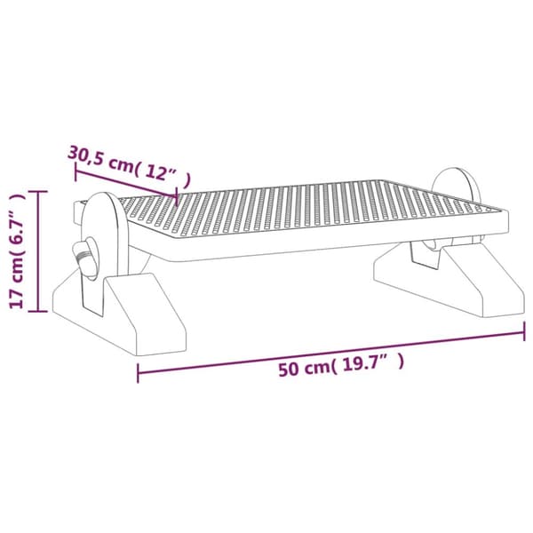 vidaXL Jalkatuki musta 50x30,5x17 cm -  Rahit