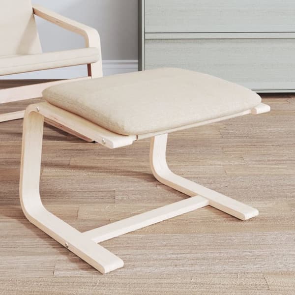 Fotpall gräddvit 51x41x40 cm tyg - Fotpall - Fot Pall - Home & Living