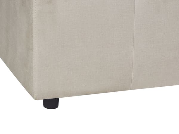 Fotpall Beige Sammetsklädsel Fotstöd Sittpuff Puff Minimalistisk Stil