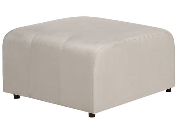 Fotpall Beige Sammetsklädsel Fotstöd Sittpuff Puff Minimalistisk Stil
