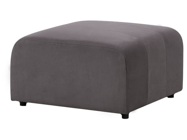 Ottoman Fodskammel Mørkegrå Velour 74 x 75 cm Skammel med Stof Moderne Puf med Ben Stueindretning