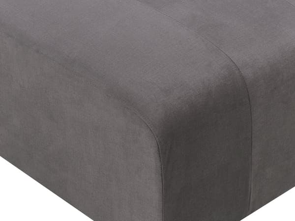 Ottoman Fodskammel Mørkegrå Velour 74 x 75 cm Skammel med Stof Moderne Puf med Ben Stueindretning