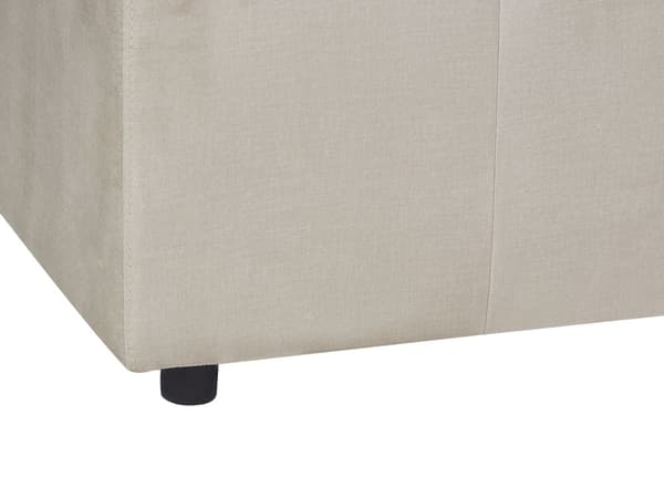Ottoman Fodskammel Beige Velour 74 x 75 cm Skammel med Stof Moderne Puf med Ben Stueindretning
