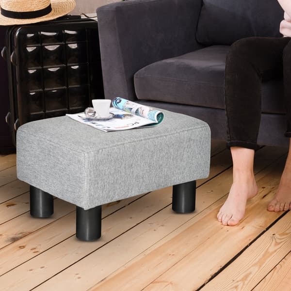 Rootz skammel med stofbetræk - Fodstøtte - Sofabord - Understøtter op til 100 kg - Komfortable siddepladser - Beskyttende fodpuder - 40 cm x 30 cm x 2