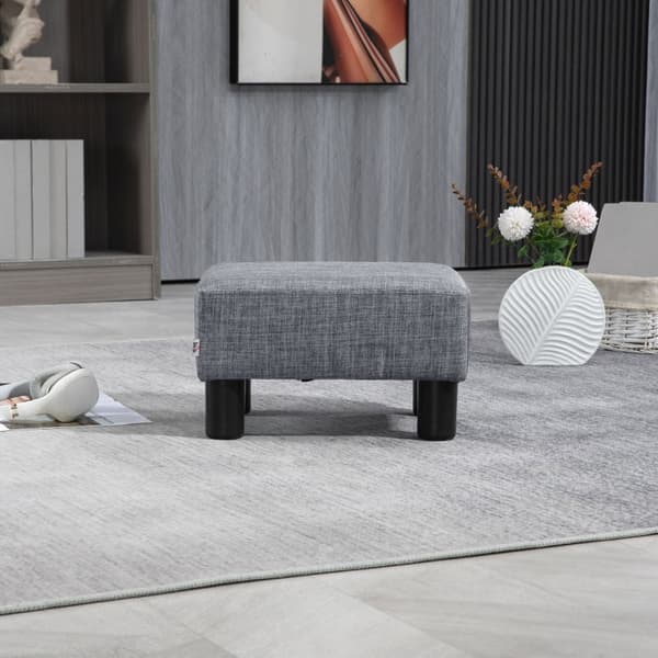 Rootz skammel med stofbetræk - Fodstøtte - Sofabord - Understøtter op til 100 kg - Komfortable siddepladser - Beskyttende fodpuder - 40 cm x 30 cm x 2