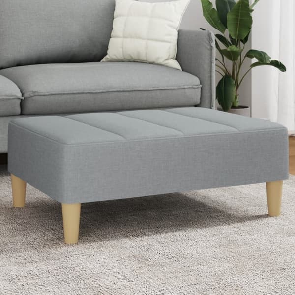vidaXL fodskammel 77x55x31 cm stof lysegrå