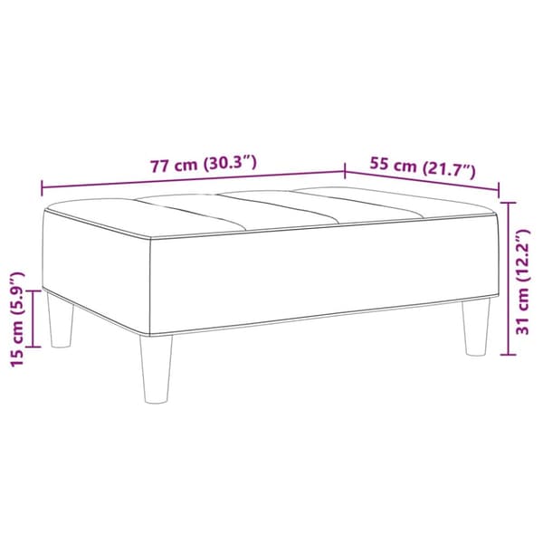 vidaXL Fotpall mörkgrå 77x55x31 cm tyg