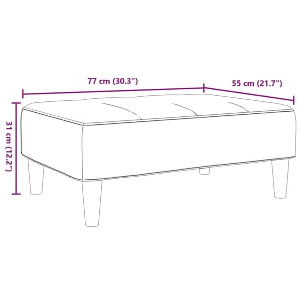 vidaXL Fotpall svart 77x55x31 cm sammet