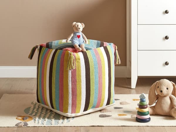 Puff Flerfarget Bomull 45 x 45 cm Geometrisk mønster Dusker Håndlaget Dekorativ Moderne og bohemsk stil Stue Soverom