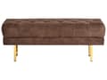 Miniatyrbillede 4 af 7: Bænk Brun Velour 117 x 44 cm Guldfarvede metalben Glamourøs stil Soveværelse Gang Stue
