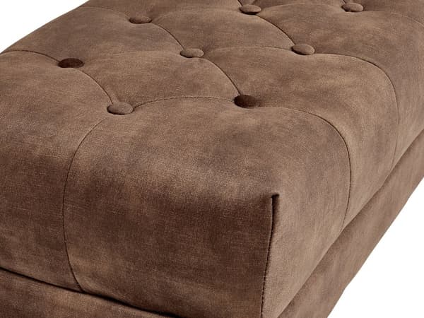 Bænk Brun Velour 117 x 44 cm Guldfarvede metalben Glamourøs stil Soveværelse Gang Stue