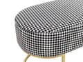 Miniatyrbillede 5 af 7: Sengebænk Sort Hvid Polyester Guld Metalben 104 cm Polstret Bænk til Soveværelse med Houndstooth Design til Fodenden af Sengen
