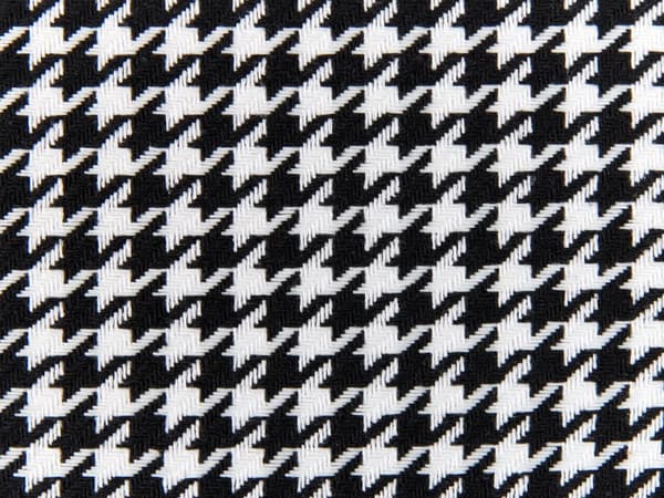 Sengebænk Sort Hvid Polyester Guld Metalben 104 cm Polstret Bænk til Soveværelse med Houndstooth Design til Fodenden af Sengen