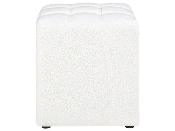 Puff Hvit Bouclé 38 x 38 cm Firkantet form Moderne design Tilbehør Fotskammel
