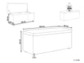 Miniatyrbilde 3 av 10: Ottoman Off-White 100 x 42 x 40 cm Polyester Stoff Polstret Fotskammel Stue Moderne stil