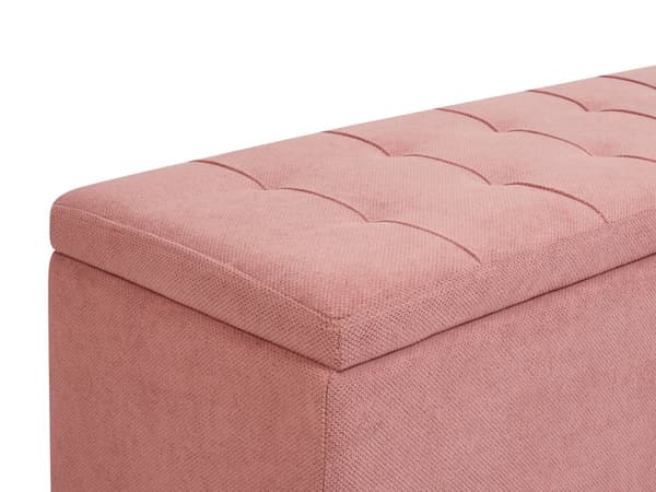 Ottoman Rosa 100 x 42 x 40 cm Polyester Stoff Polstret Fotskammel Stue Moderne stil