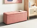 Miniatyrbilde 2 av 10: Ottoman Rosa 100 x 42 x 40 cm Polyester Stoff Polstret Fotskammel Stue Moderne stil