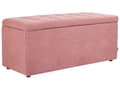 Miniatyrbilde 1 av 10: Ottoman Rosa 100 x 42 x 40 cm Polyester Stoff Polstret Fotskammel Stue Moderne stil