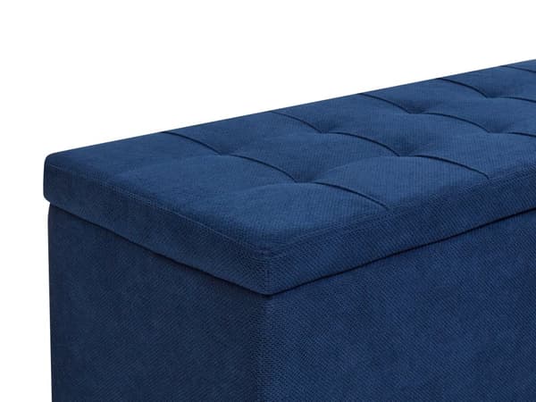 Ottoman Marineblå Polyesterstoff 100 x 42 x 40 cm Polstret Fotskammel Stue Moderne stil