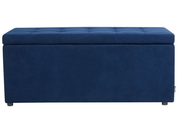 Sängbänk Blå 100 x 42 x 40 cm Polyestertyg Stoppad Fotpall Sittpuff Vardagsrum Sovrum Modern Stil