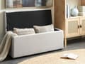 Miniatyrbillede 4 af 10: Puf hvid polyester 100 x 42 x 40 cm polstret fodskammel stue moderne stil stue opholdsrum