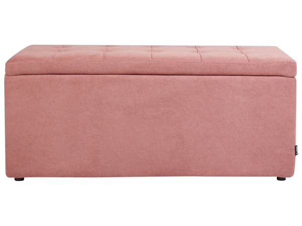 Puf lyserød polyester 100 x 42 x 40 cm polstret fodskammel stue moderne stil stue opholdsrum