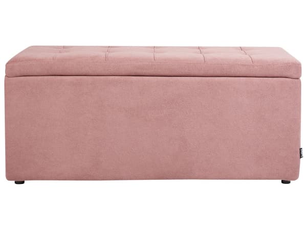 Puf lyserød polyester 100 x 42 x 40 cm polstret fodskammel stue moderne stil stue opholdsrum